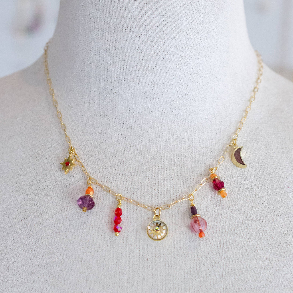 Pearl Zodiac Fire Sign Charm Necklace by Jill Makes - Freshie & Zero Studio Shop