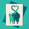 Love Cats - Risograph Card - Freshie & Zero Studio Shop