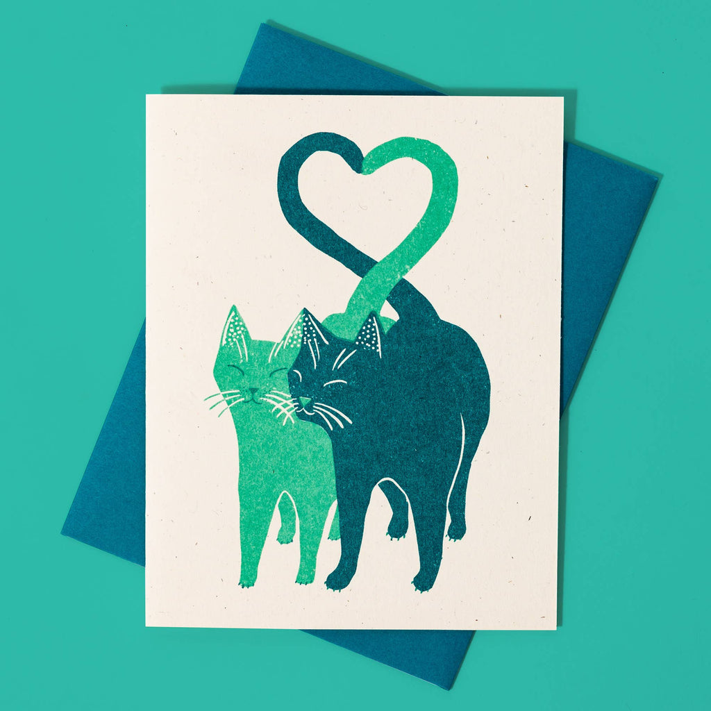 Love Cats - Risograph Card - Freshie & Zero Studio Shop