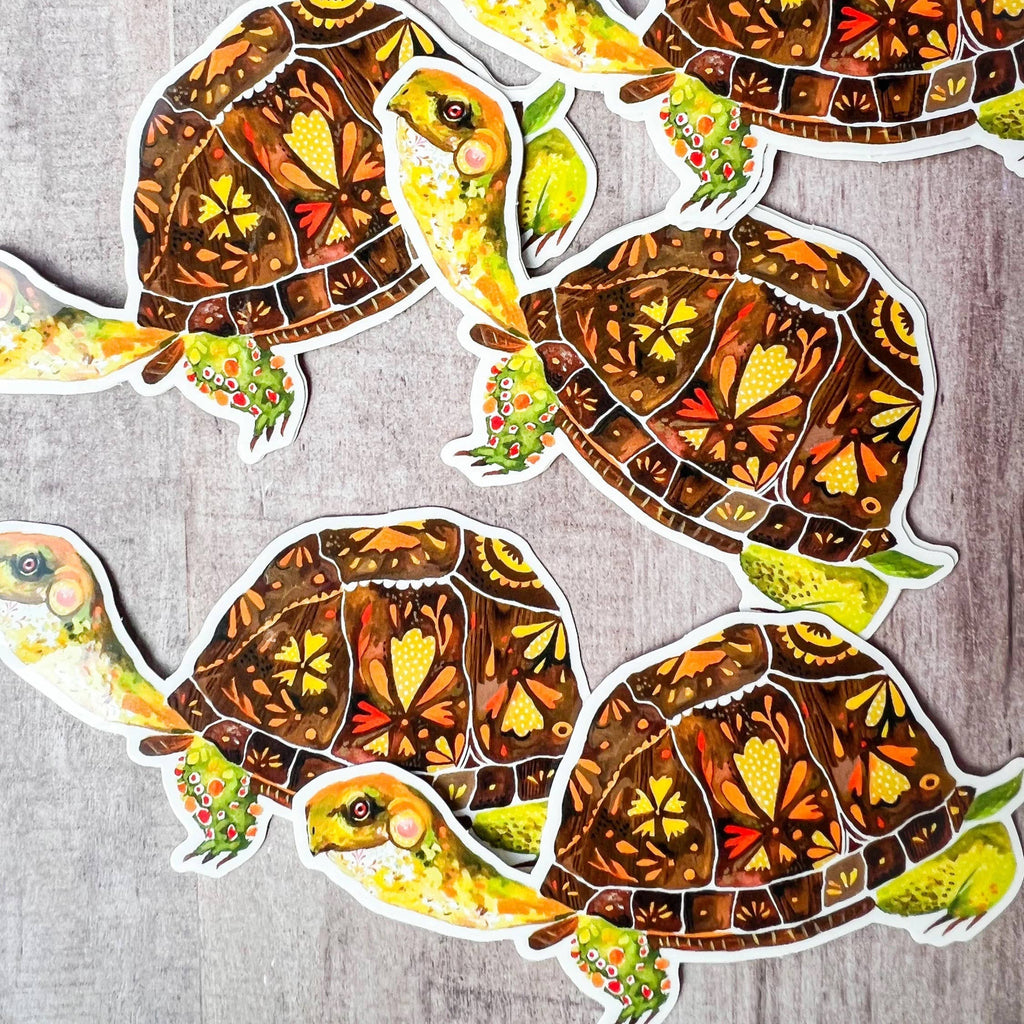 Box Turtle sticker - Freshie & Zero Studio Shop