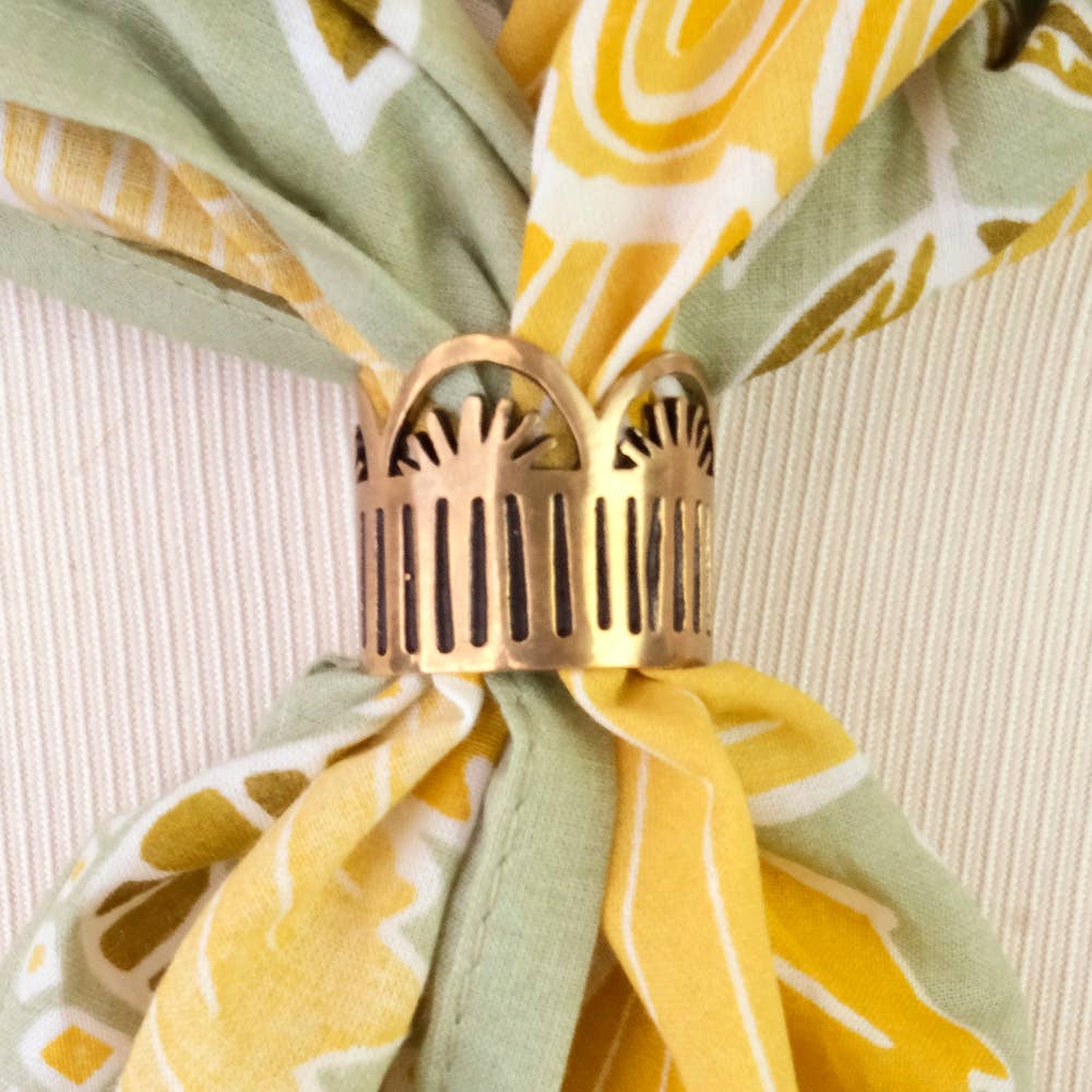 Leah Sunrise Brass Bandana Slide Ring by Handker - Freshie & Zero Studio Shop