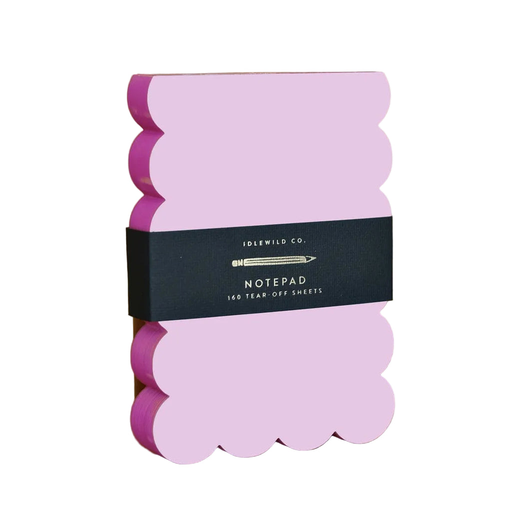 Scalloped Shaped Notepad | Lilac + Hot Pink Edge - Freshie & Zero Studio Shop