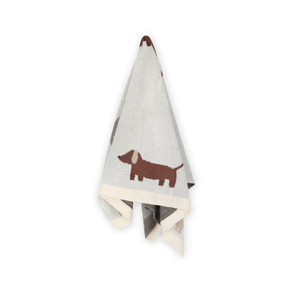 Organic Cotton Knit Baby Blanket - Puppy Pals - Freshie & Zero Studio Shop