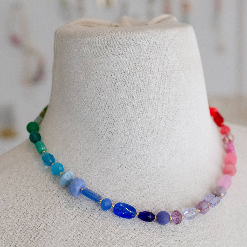 Rainbow Beaded Colorful Necklace - Freshie & Zero Studio Shop