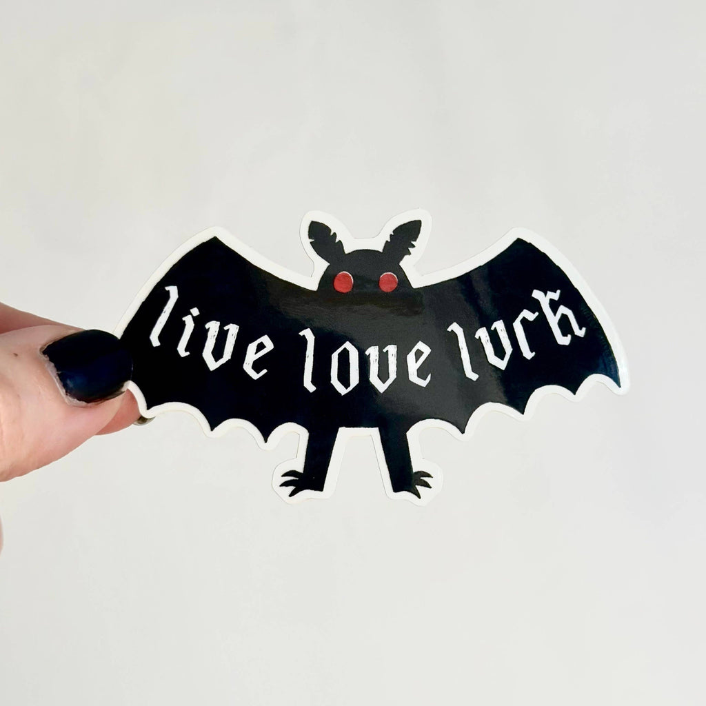 Live Love Lurk - Mothman Sticker - Freshie & Zero Studio Shop