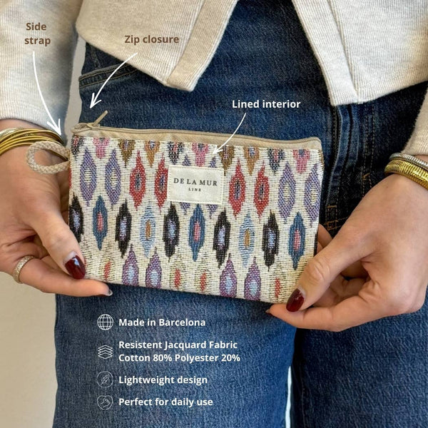Small Makeup Bag: Boho Geometric - Freshie & Zero Studio Shop