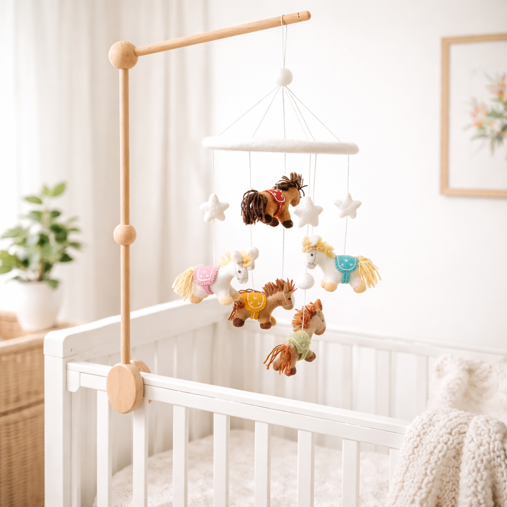 Felt Baby Mobile - Cute Pony - Freshie & Zero Studio Shop