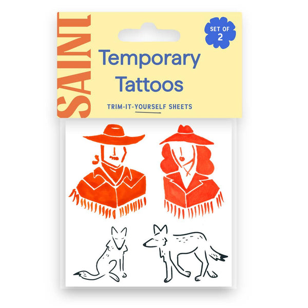 Cowboy, Cowgirl + Coyotes Temporary Tattoos by Saint Tattoos - Freshie & Zero Studio Shop