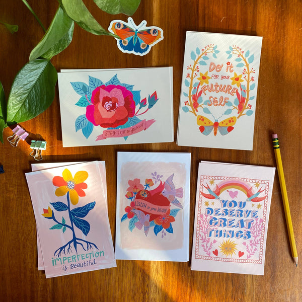 Positive Affirmations Postcard Set of 10 - Freshie & Zero Studio Shop