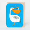 Baby Congrats Pelican Welcome Letterpress Greeting Card by Egg Press: Paper tab - Freshie & Zero Studio Shop