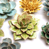 English Garden Ceramic Flower: 4.7" Peridot Green Succulent - Freshie & Zero Studio Shop