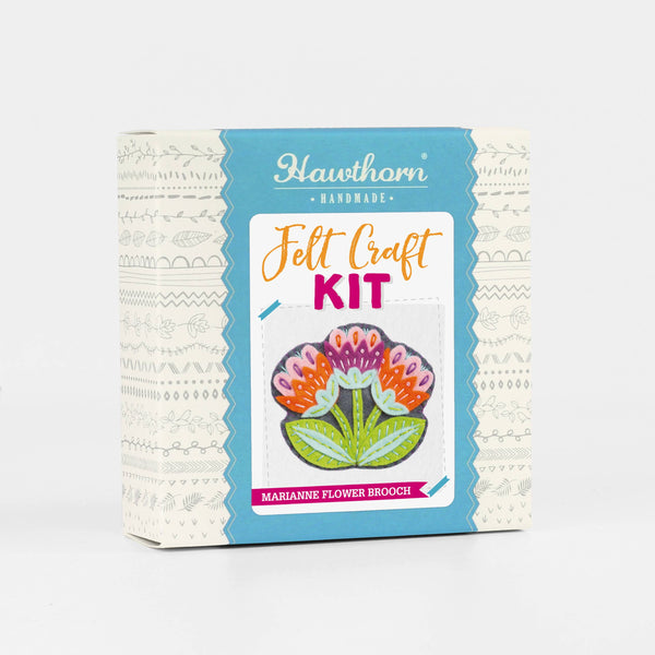Marianne Flower Felt Craft Brooch Kit | Complete Craft Kit - Freshie & Zero Studio Shop