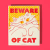 Beware of Cat 11"x14" Risograph Print - Freshie & Zero Studio Shop