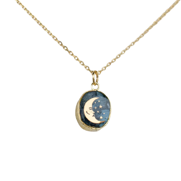 Kyanite Moon Necklace by Jill Makes - Freshie & Zero Studio Shop