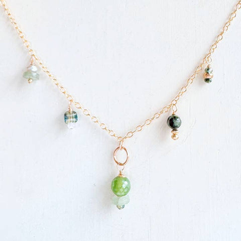 green seascape gemstone charm necklace - Freshie & Zero Studio Shop