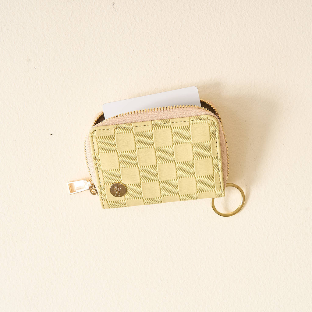Zip Around Wallet - Light Green Check - Freshie & Zero Studio Shop