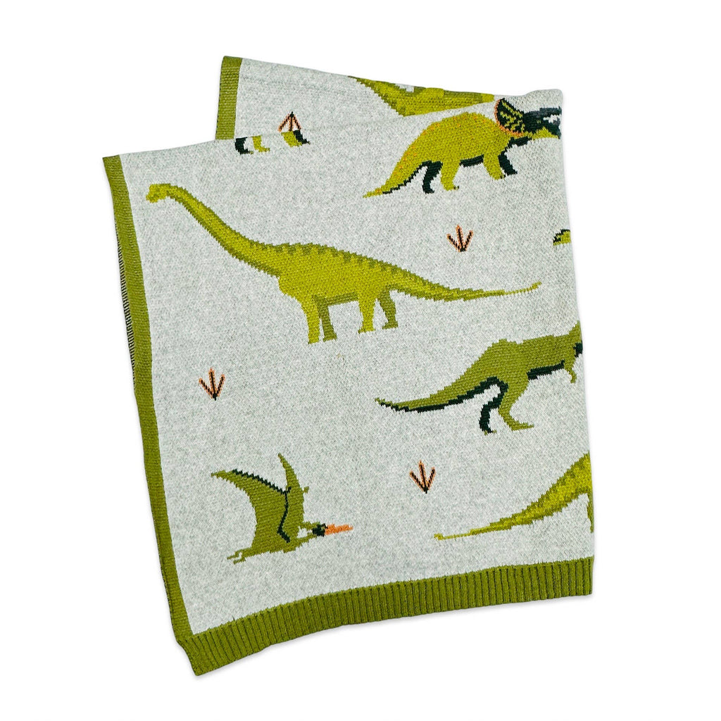 Organic Cotton Baby Blanket - Dinosaurs - Freshie & Zero Studio Shop