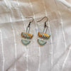 Two Piece Turquoise Striped Ceramic Clay Earrings - Freshie & Zero Studio Shop