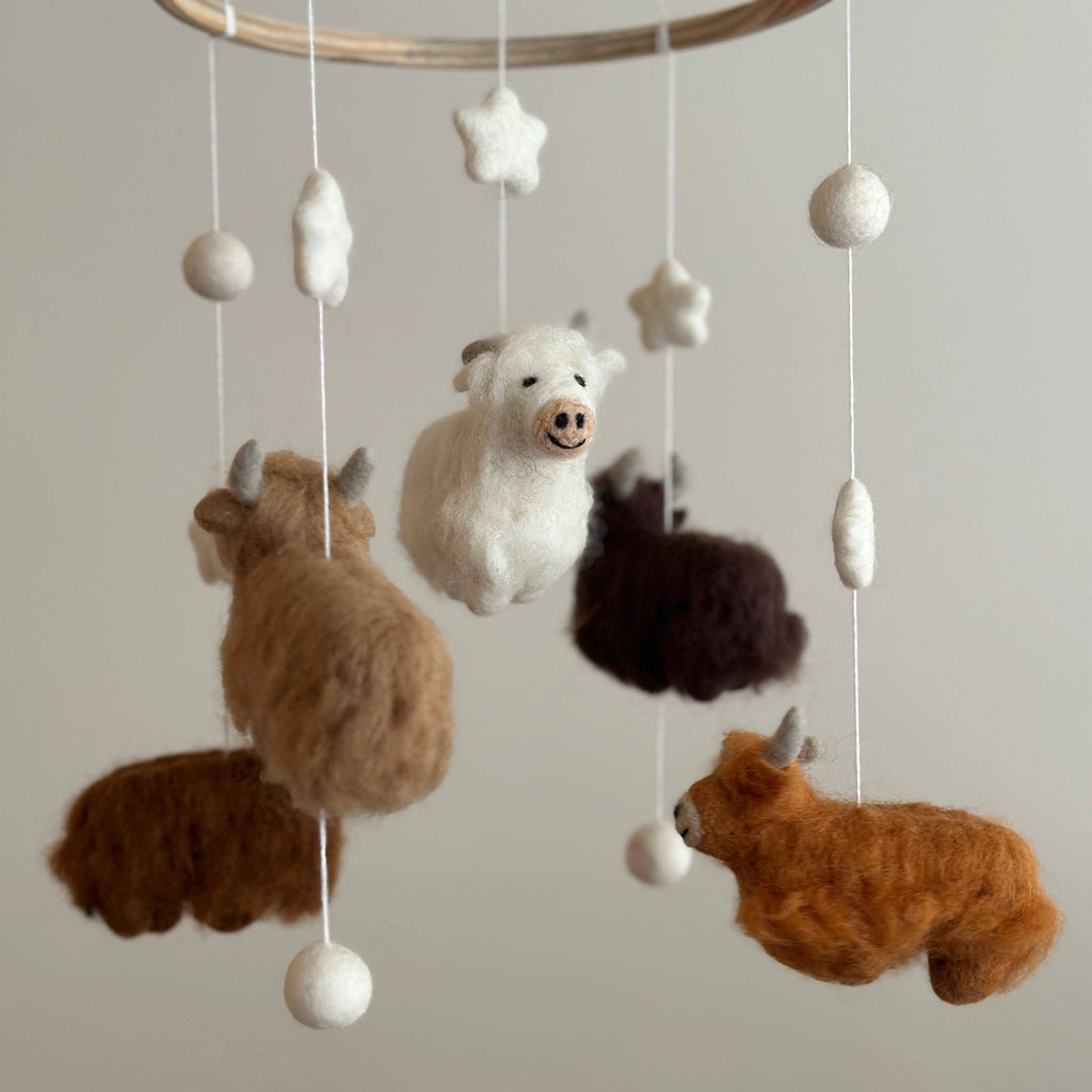 Felt Baby Mobile - Highland Cows - Freshie & Zero Studio Shop