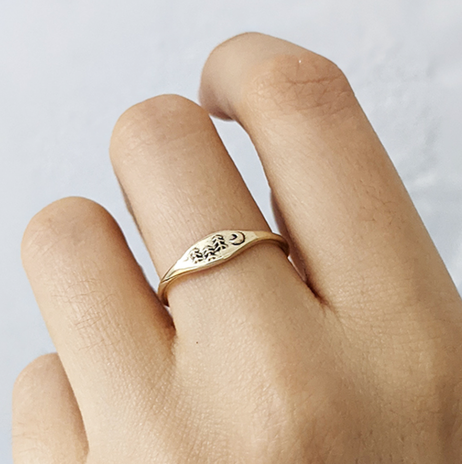Forest Handmade Signet Ring by Marmalade - Freshie & Zero Studio Shop