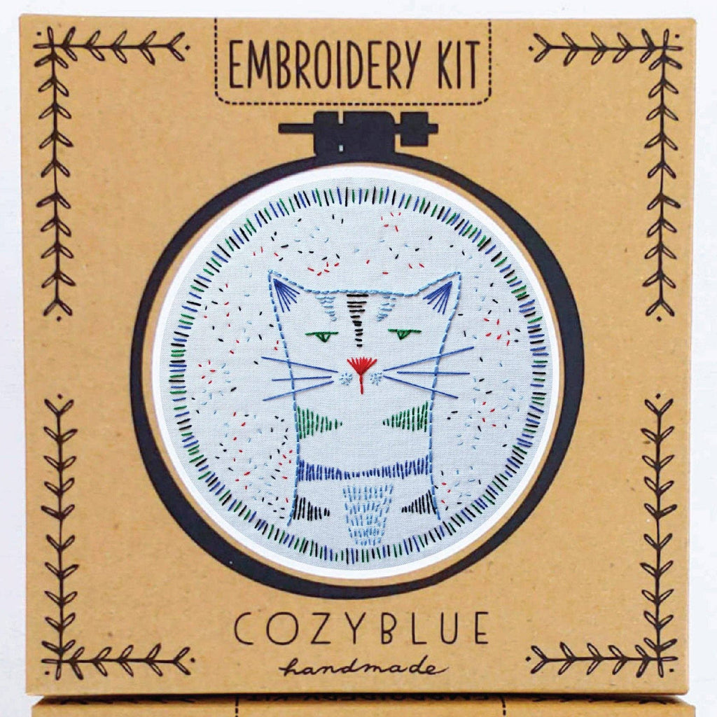 Nigel the Cat Embroidery Kit by Cozyblue - Freshie & Zero Studio Shop