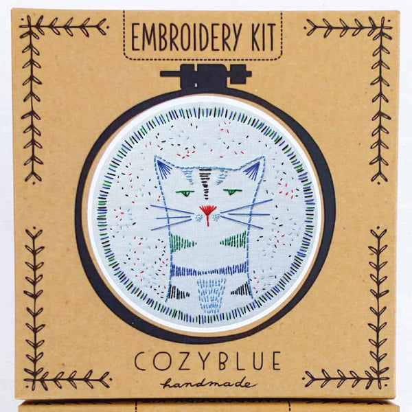 Nigel the Cat Embroidery Kit by Cozyblue - Freshie & Zero Studio Shop