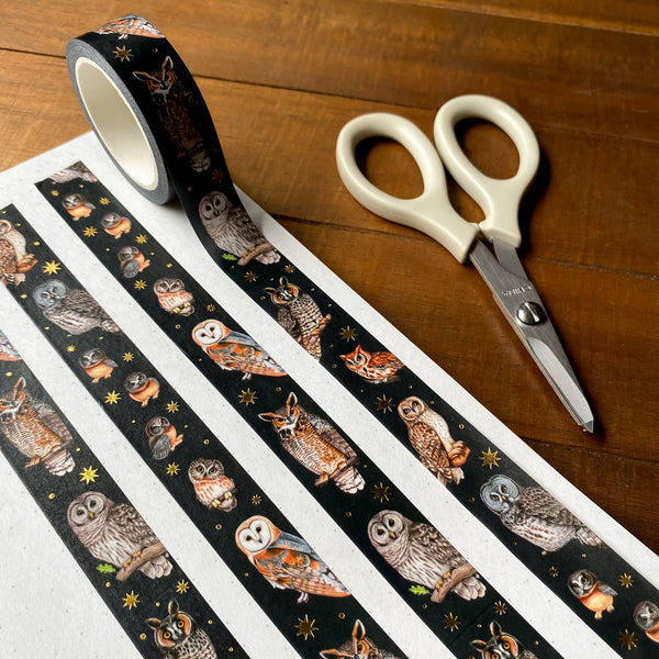 North American Owl Gold Foil Washi Tape - Freshie & Zero Studio Shop