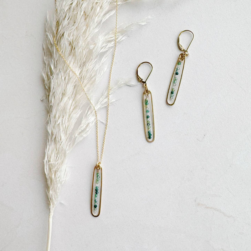lyric necklace with green moss agate - Freshie & Zero Studio Shop
