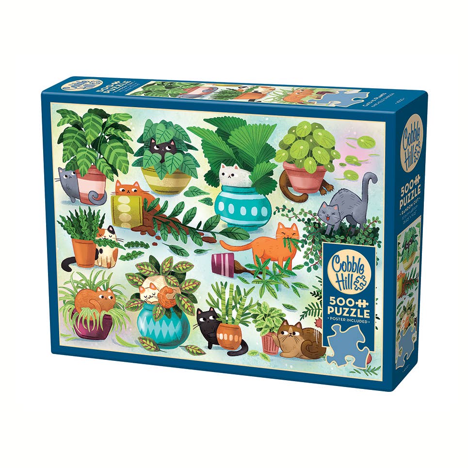Cats vs Plants - 500pc jigsaw puzzle - Freshie & Zero Studio Shop