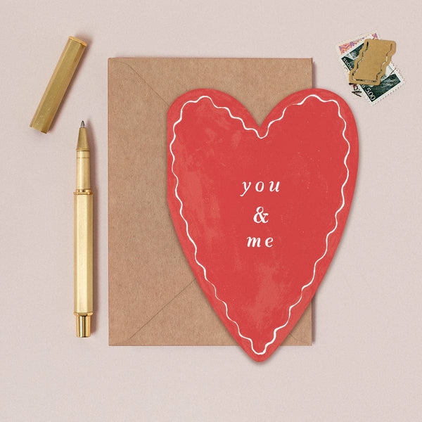 You & Me Heart Greeting Card - Freshie & Zero Studio Shop