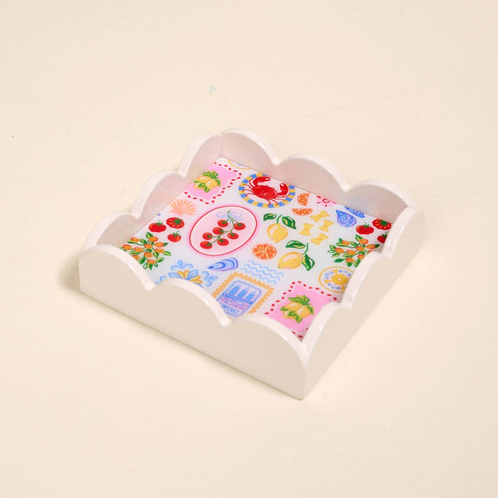 Italian Summer Scalloped Trinket Tray - Freshie & Zero Studio Shop