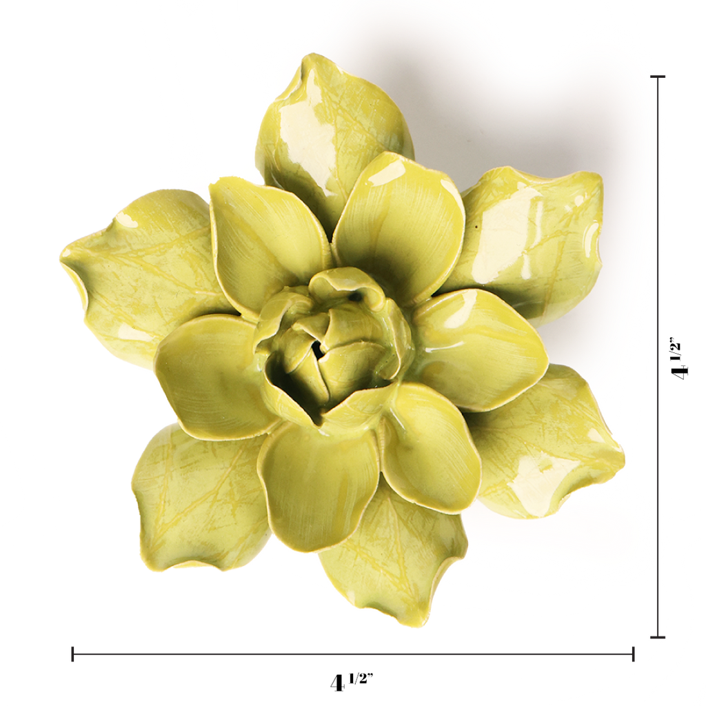 English Garden Ceramic Flower: 4.5" Chartreuse Columbine - Freshie & Zero Studio Shop