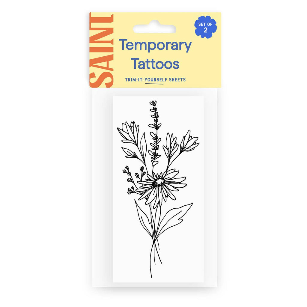 Meadow Flora Temporary Tattoos: Yellow - Freshie & Zero Studio Shop