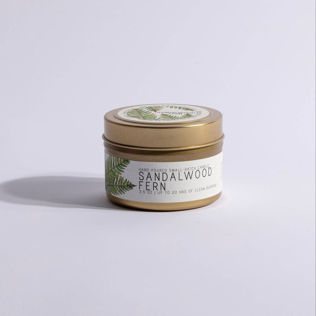 Sandalwood Fern Tin Candle by Just Bee - Freshie & Zero Studio Shop