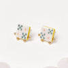 Quilt Block Studs | Coastal Blue and Yellow - Freshie & Zero Studio Shop
