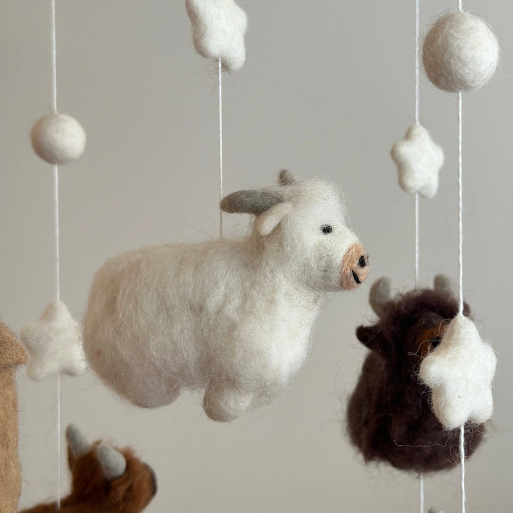Felt Baby Mobile - Highland Cows - Freshie & Zero Studio Shop