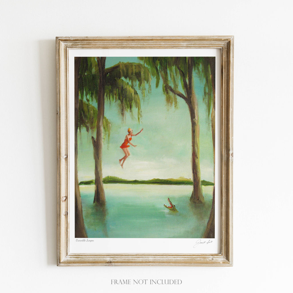 Crocodile Jumper Art Print - 8.5" X 11" - Freshie & Zero Studio Shop