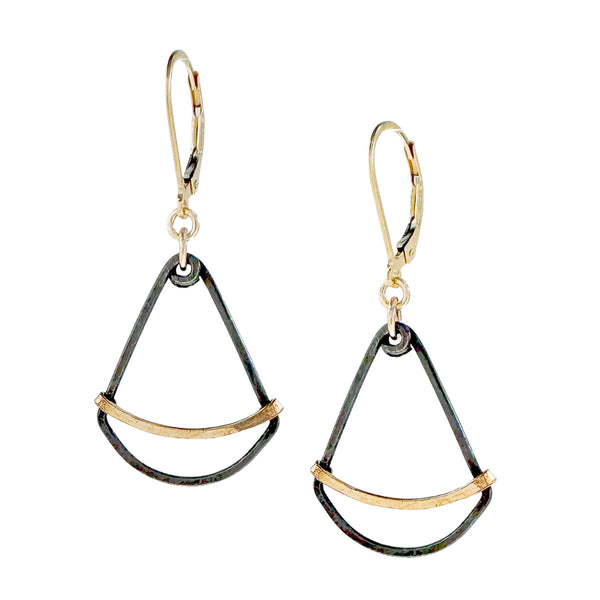 Gold+Ink Fan Earrings - Freshie & Zero Studio Shop
