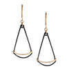 Long Gold+Ink Fan Earrings - Freshie & Zero Studio Shop