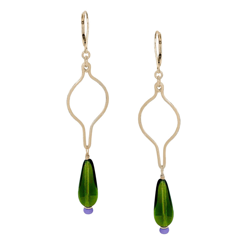 Ogee Drop Earrings - dill green - Freshie & Zero Studio Shop
