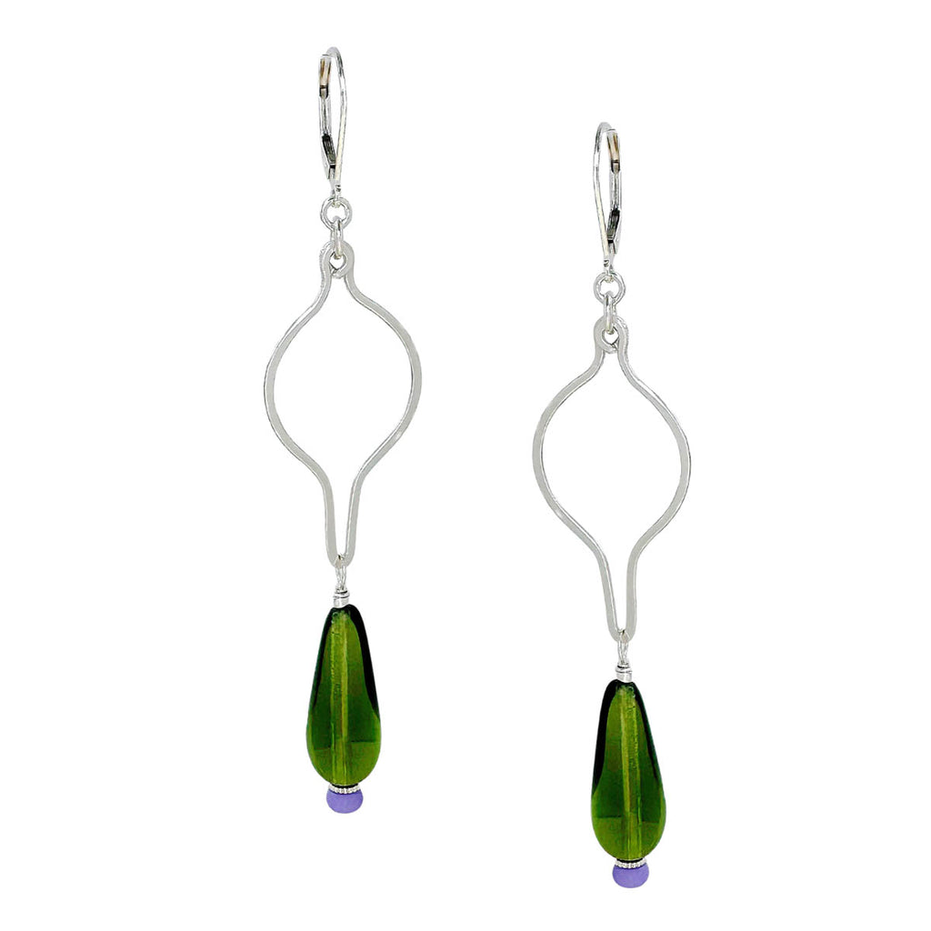 Ogee Drop Earrings - dill green - Freshie & Zero Studio Shop