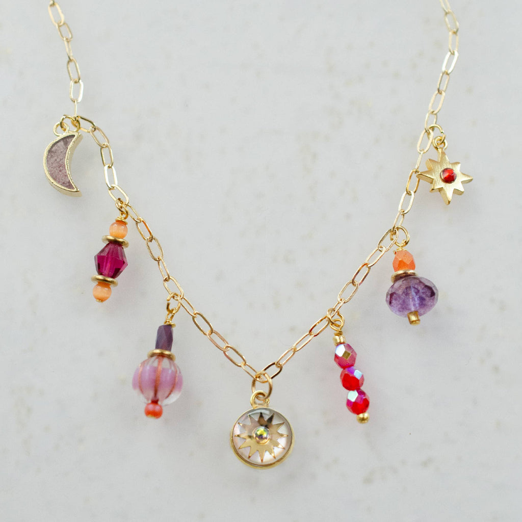 Pearl Zodiac Fire Sign Charm Necklace by Jill Makes - Freshie & Zero Studio Shop