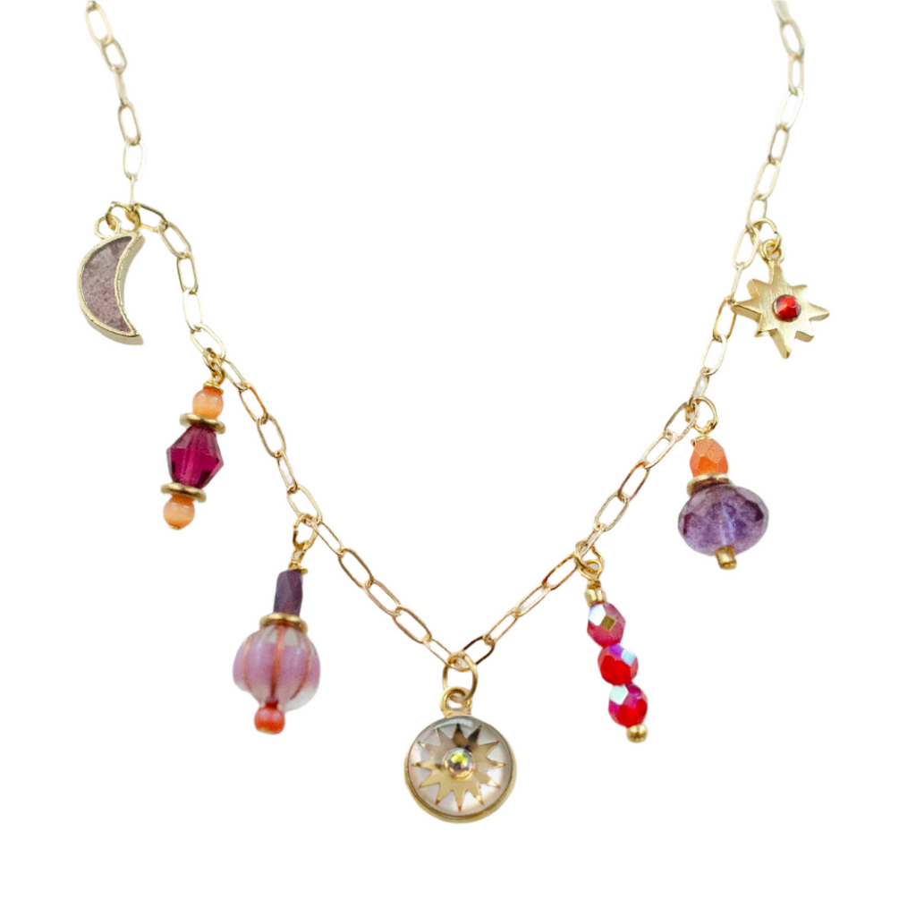 Pearl Zodiac Fire Sign Charm Necklace by Jill Makes - Freshie & Zero Studio Shop