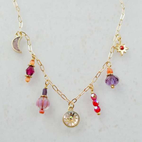Pearl Zodiac Fire Sign Charm Necklace by Jill Makes - Freshie & Zero Studio Shop