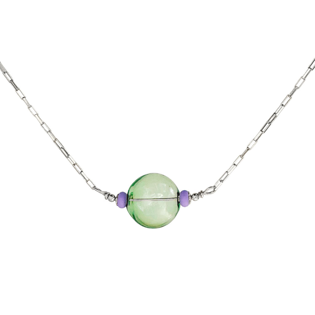 Orb Artisan Glass Necklace - green - Freshie & Zero Studio Shop