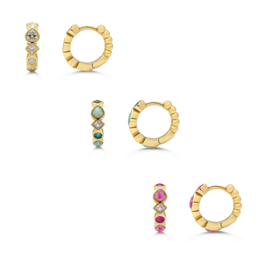 You're a Gem Huggie Hoop Earrings - Gold - Freshie & Zero Studio Shop