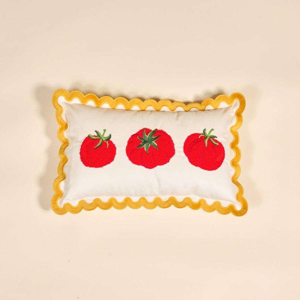 Scalloped Tomato Throw Pillow - Freshie & Zero Studio Shop