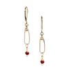 Gold Argan Drop Earrings - cherry red + butter yellow - Freshie & Zero Studio Shop