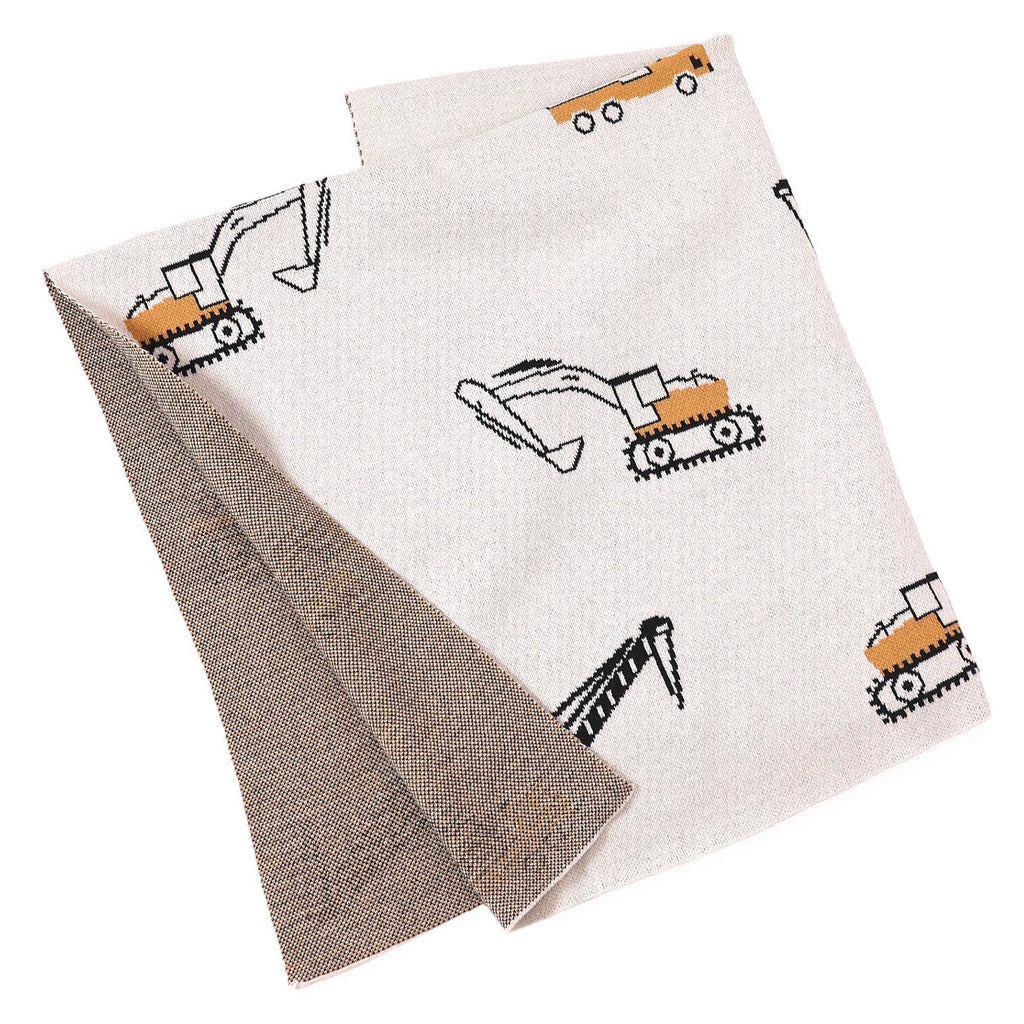 Organic Cotton Baby Blanket - Trucks - Freshie & Zero Studio Shop