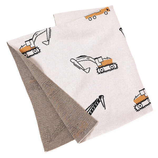 Organic Cotton Baby Blanket - Trucks - Freshie & Zero Studio Shop